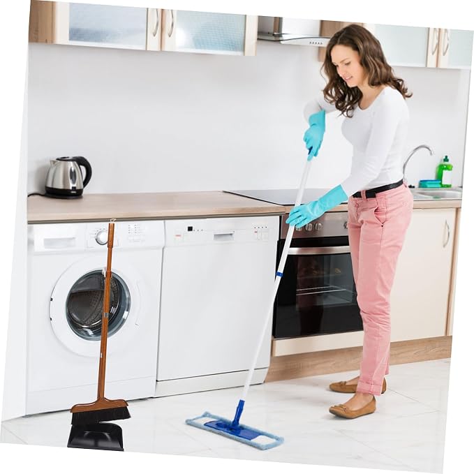 Redwood Horsehair Broom with Long Handle and Dustpan Set Cleaning - Image 5