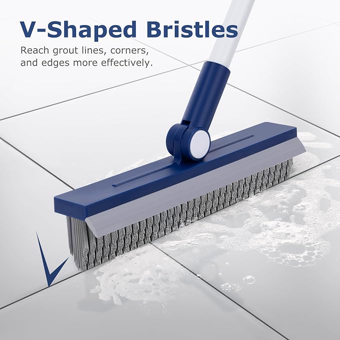 Grout Brush with Long Handle, Grout Cleaner Brush - Image 2