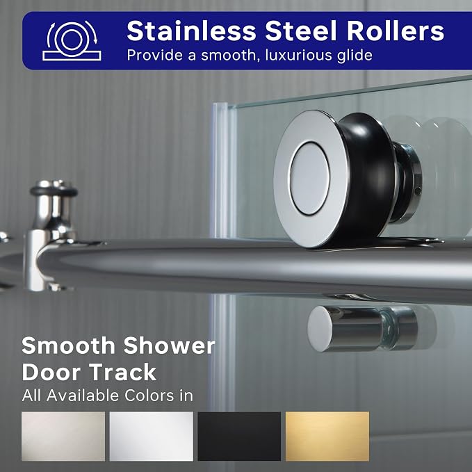 WOODBRIDGE MBSDC6062-C Frameless Sliding Glass Tub Door | 56"-60"W x 62"H | - Image 5