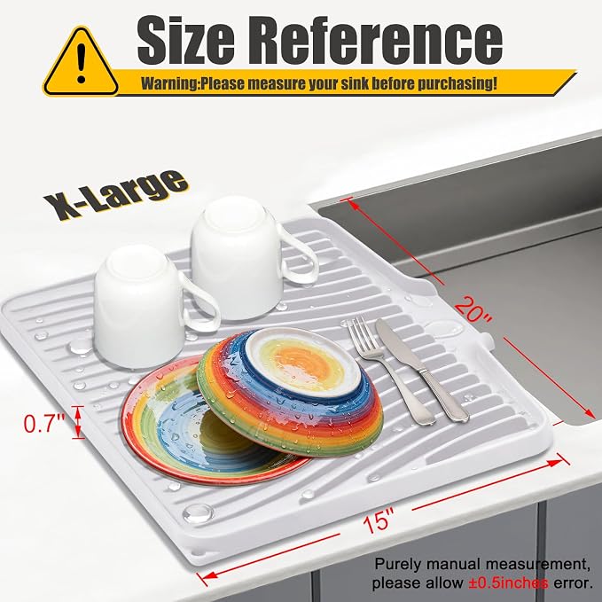 Silicone Dish Drying Mat, Large Dish Kitchen Drying Mat - Image 2