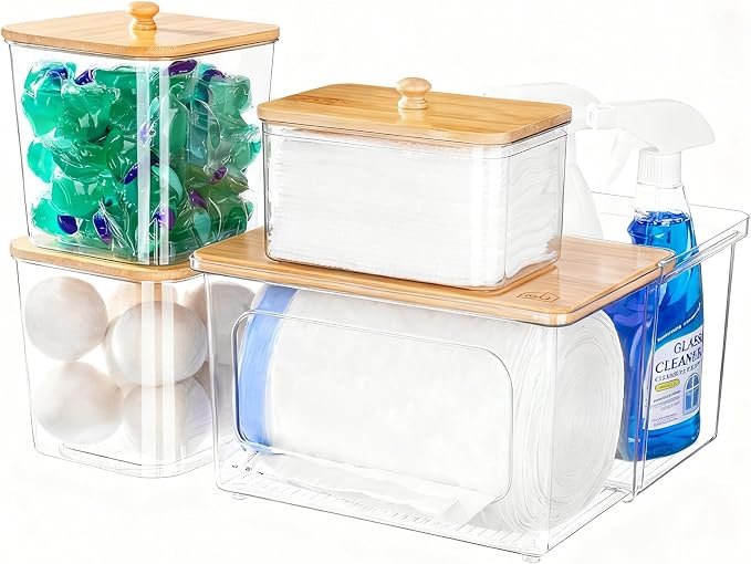 Trash Bag Dispenser Dishwasher Pod Holder - 5 in 1 Plastic Garbage Bag Under by iCASA