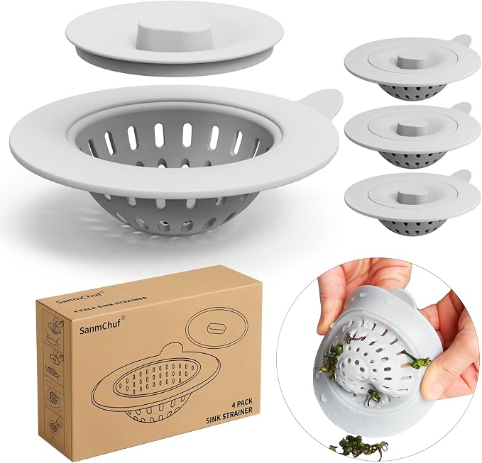 4 Pack Silicone Kitchen Sink Drain Catcher by SanmChuf