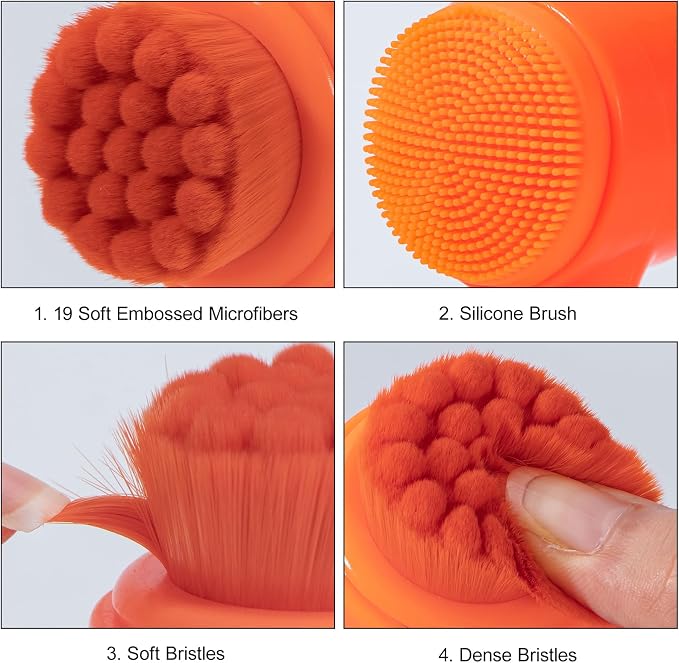 Face Brush 2 in 1, Silicone Facial Cleansing Exfoliating Brush Soft Bristles - Image 3