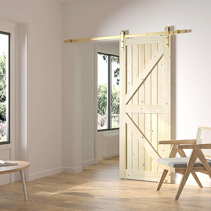Rio Salto Gold Barn Door Hardware Kit Sliding Door Hardware Modern Barn - Image 4