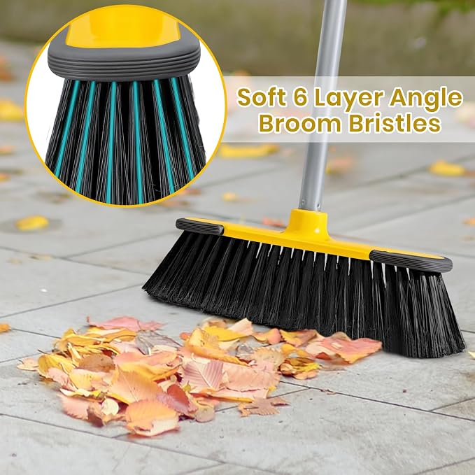 Yellow Indoor Broom 54" Long Handle House Brooms - Image 5