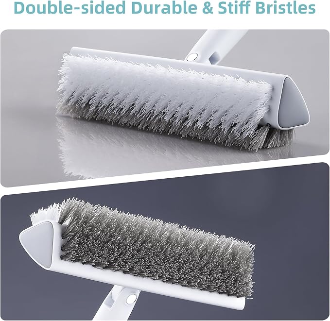 MOPALL Floor Scrub Brush with Long Handle 55", Dual-Sided Stiff Bristle Grout - Image 2