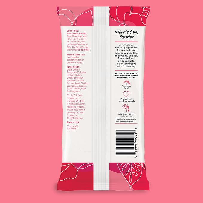 Summer's Eve Blissful Escape Feminine Wipes, Gentle pH-Balanced Formula Helps - Image 7