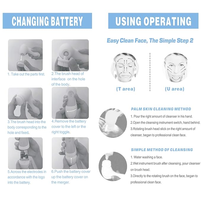 Waterproof Facial Cleansing Spin Brush Set - Image 8