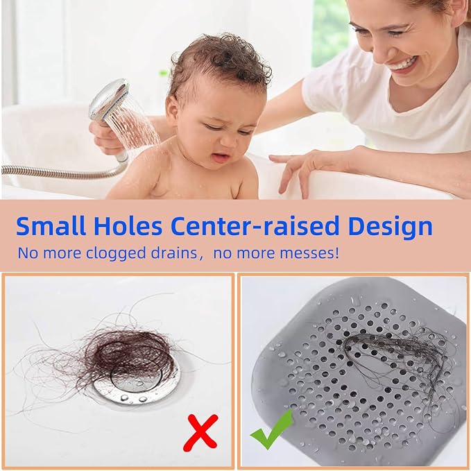 2 Pack Hair Drain Catcher, Square Drain Cover - Image 3