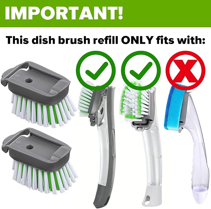 Dishwand Brush Refill, 4 Pack Dish Brush Refills Compatible - Image 2