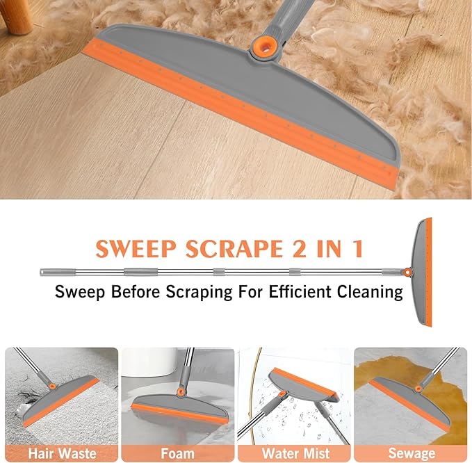Multifunction Magic Broom, 54 Inch Adjustable Long Handle Silicone Floor - Image 3