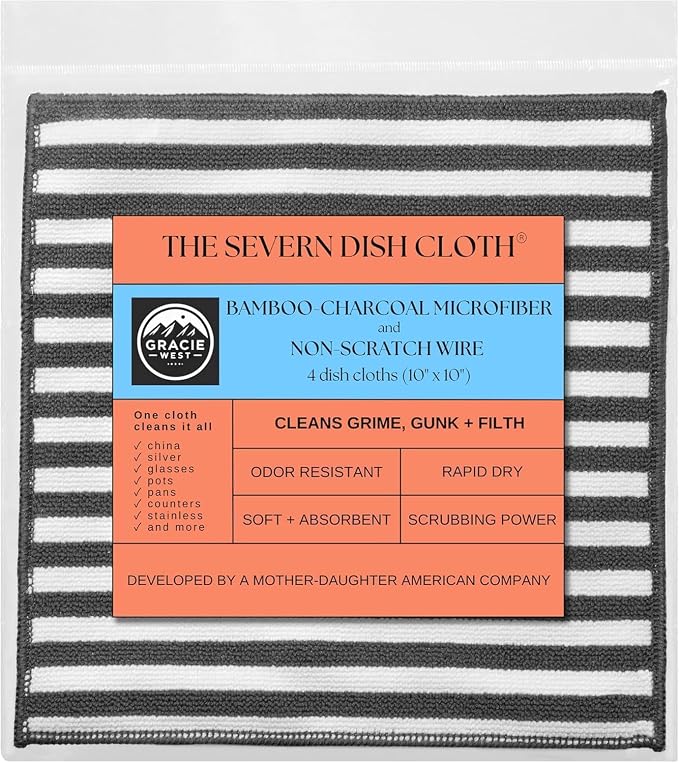 Severn Dish Cloths for Washing Dishes 4pk. Odor-Resistant Dish Rags - Image 8
