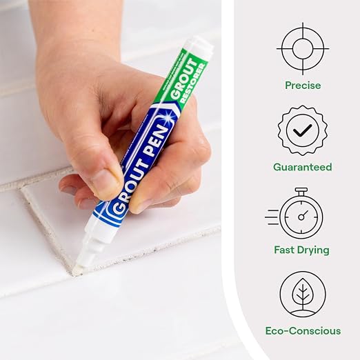 Grout Pen White Tile Grout Paint Marker: Waterproof Tile Grout Colorant and - Image 2