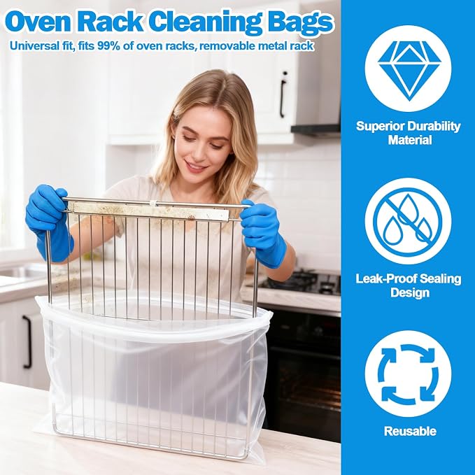 XANGNIER 5 Pack No Scrub Oven Rack Cleaning Bags, No Cleaner Included, No Messy - Image 3