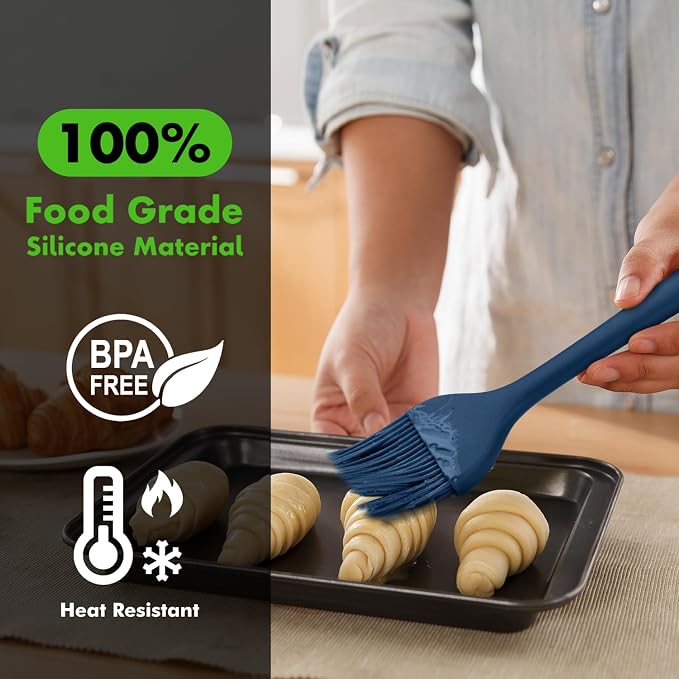 HOTEC 2 pieces Set Basting Brushes Silicone Heat Resistant Pastry Brushes - Image 3