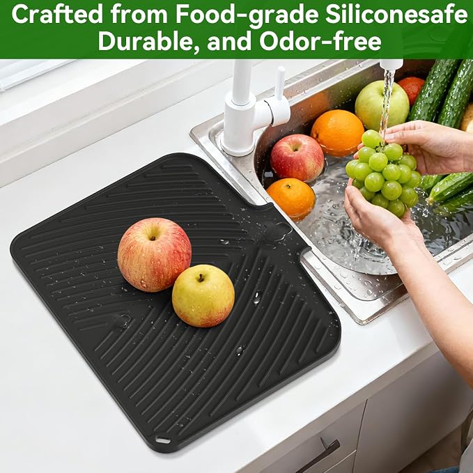 Belife Dish Drying Mat for Kitchen Counter, Silicone Dish Drainers Pad - Image 6