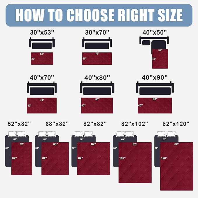Smiry Waterproof Dog Bed Cover Blanket 40x70, Soft Reversible Pet Blanket, Washable Leakproof Cats Dogs Couch Cover for Sofa, Couch, Furniture, Lattice, Wine Red/Wine Red