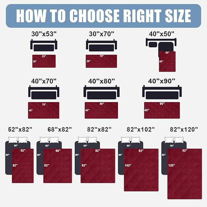 Smiry Waterproof Dog Bed Cover Blanket 40x70, Soft Reversible Pet Blanket, Washable Leakproof Cats Dogs Couch Cover for Sofa, Couch, Furniture, Lattice, Wine Red/Wine Red