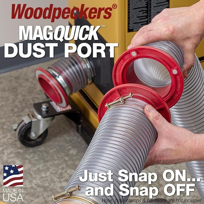 Woodpeckers MagQuick Magnetic Dust Ports – Magnetic Dust Collection Fittings - Image 2