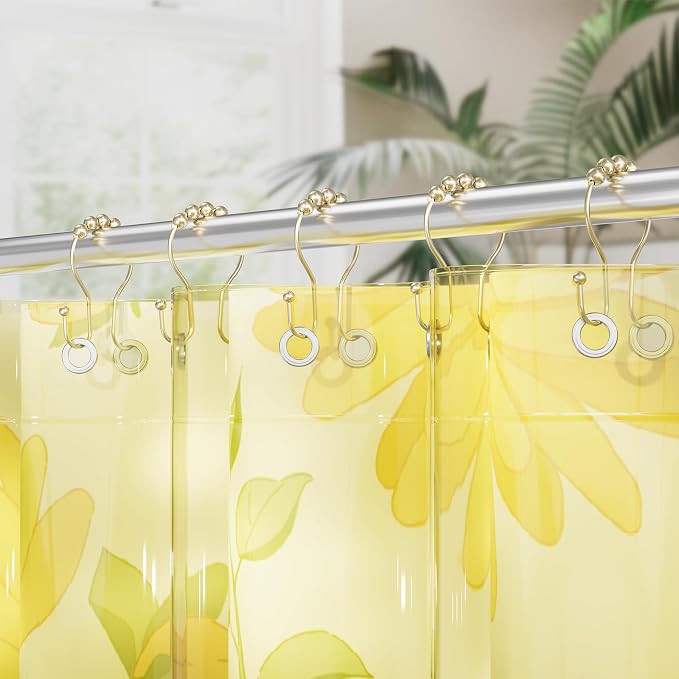 AmazerBath 12Pcs Gold Metal Double Shower Curtain Hooks & Rings, Rust Proof - Image 5