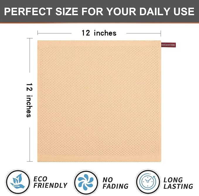 Kitinjoy 100% Cotton Kitchen Dish Cloths, 6 Pack Waffle Weave Ultra Soft - Image 5