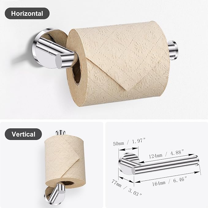 Lairuier Bathroom Hardware Set, 4-Piece Towel Holder Set Include Toilet Paper - Image 6