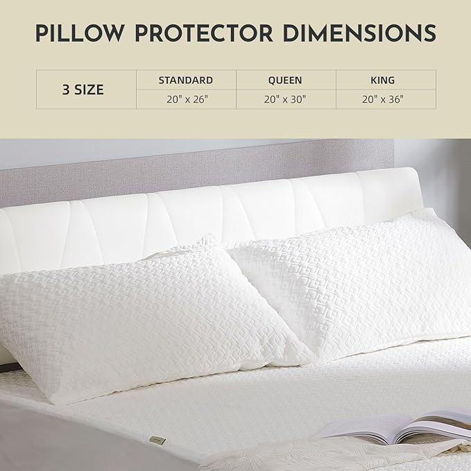 CoolShields Pillow Protector (4 Pack) King – Waterproof Zippered Pillow Covers, Hypoallergenic, Premium Pillowcase Encasement for Better Sleep