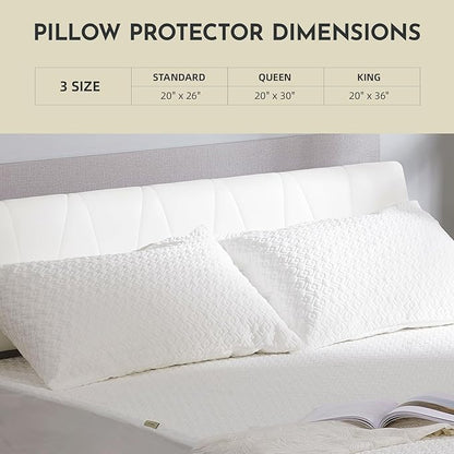 CoolShields Pillow Protector (4 Pack) King – Waterproof Zippered Pillow Covers, Hypoallergenic, Premium Pillowcase Encasement for Better Sleep