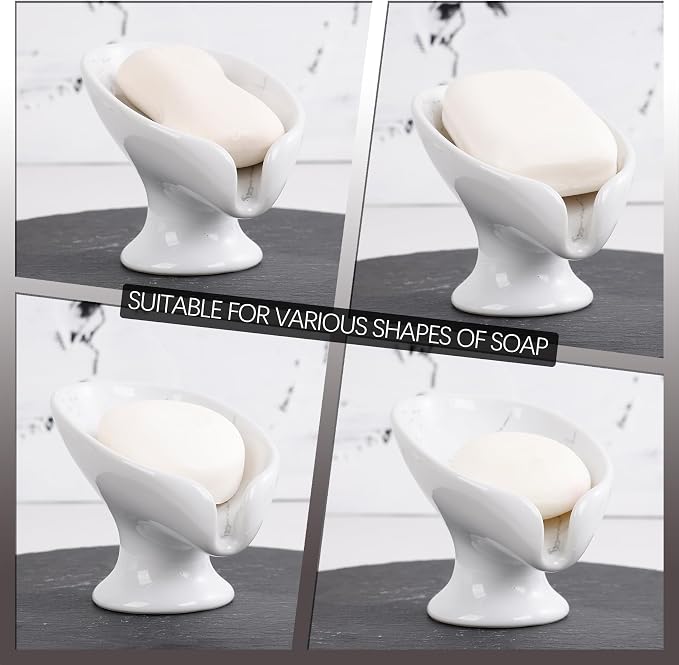 Soap Dish Set, Self Draining Bar Soap Holder - Image 6