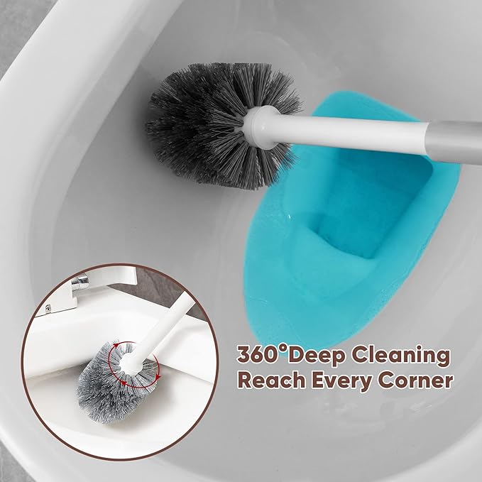 Eyliden Toilet Plunger and Brush, 2 in 1 Toilet Bowl Brush Plunger Set - Image 4