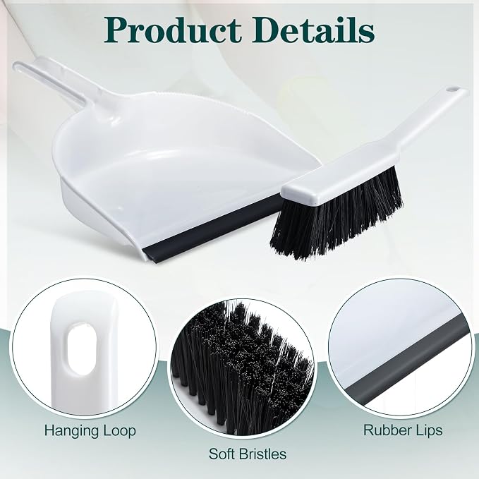 Zubebe 18 Pcs Mini Dustpan and Brush Set, Small Broom and Dustpan Set Small - Image 4