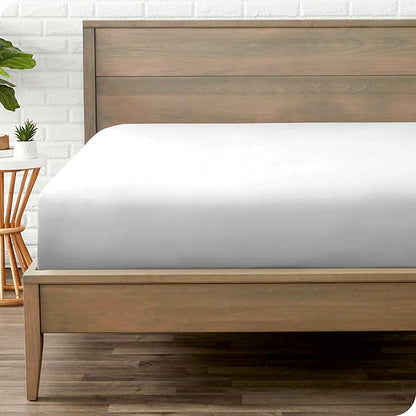 Bare Home Fitted Bottom Sheet California King Size - Premium 1800 Microfiber - Ultra-Soft Hotel Luxury - Deep Pocket - Durable and Long Lasting - Cal Fitted Sheet (California King, Cloud Grey)