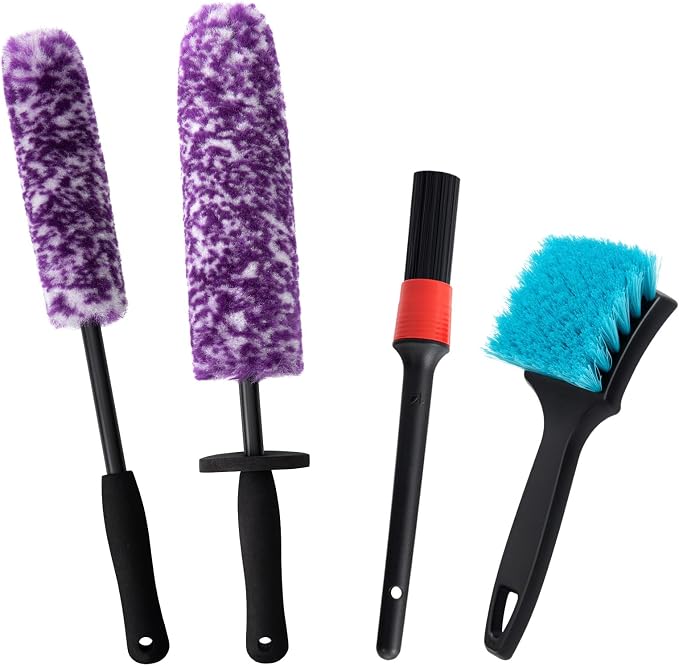 4 Pack Wheel Tire Cleaning Brush Kit Cars Motorcycles RVs Trucks Rim Hub Ultra - Image 8