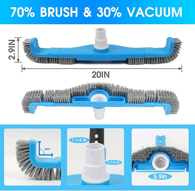 20" 2 in 1 Pool Brush Vacuum Head - Image 6