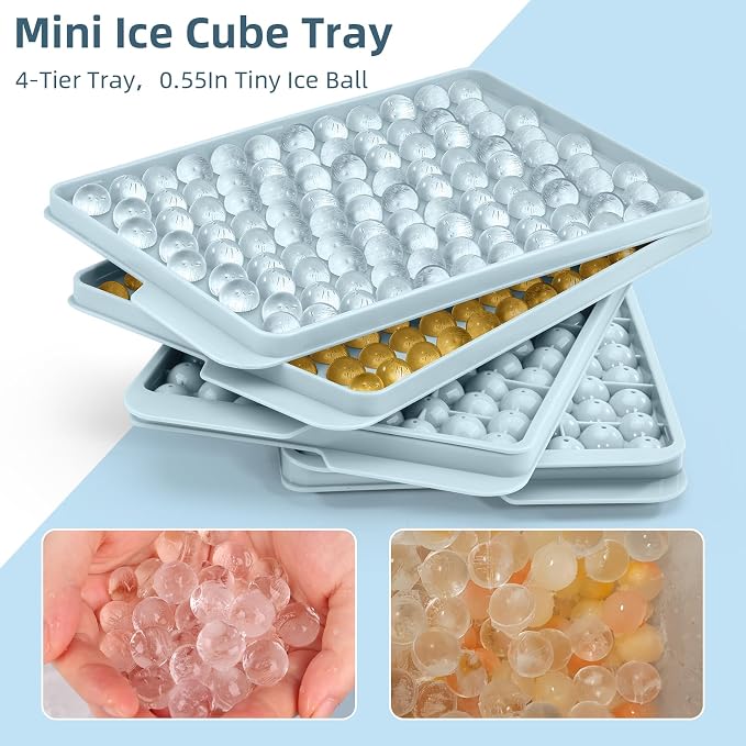 WIBIMEN Mini Ice Cube Trays, Small Tiny Round Pebble Crushed Nugget Ice Trays - Image 7