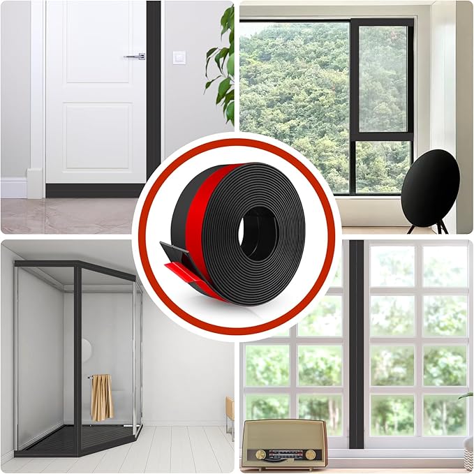 Weather Stripping Self Adhesive Door Draft Stopper Flexible Shower Door Bottom - Image 6