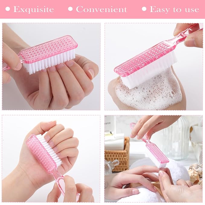 Patelai 30 Pcs Nail Scrubber Brushes Bulk Handle Grip Manicure Brushes - Image 3