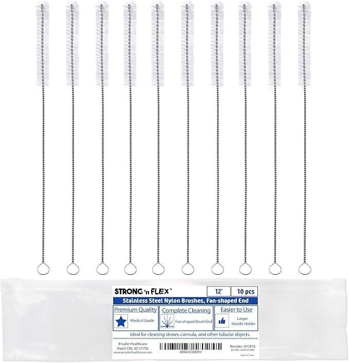 Strong 'n Flex Nylon Straw Cleaner Brushes – Fan-Shaped End by Ensafer