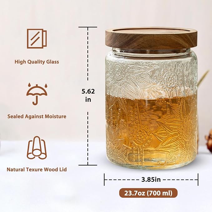 24 OZ/6 PCS Glass Storage Jar - Image 2