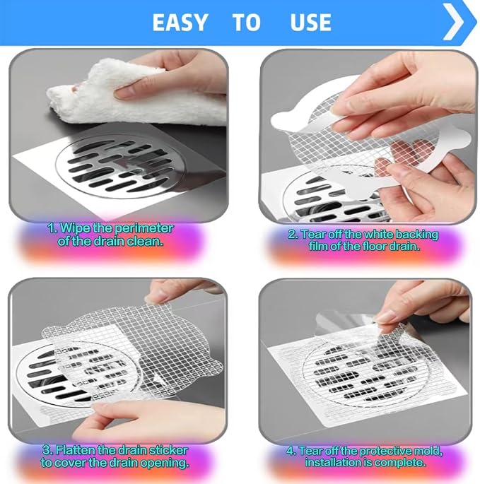 50 Pack Disposable Shower Drain Hair Catcher Shower Drain Hair Collector Drain - Image 3
