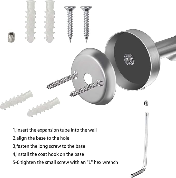 Towel Hooks, SUS 304 Stainless Steel Hooks, Heavy Duty Door Hanger Towel Robe - Image 2