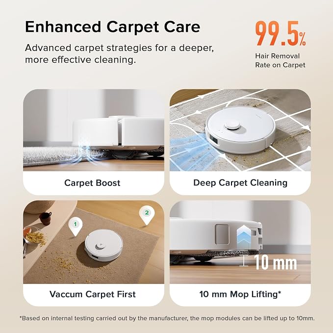 roborock Qrevo Curv S5X Robot Vacuum and Mop, 17000Pa Suction, Zero-Tangling - Image 7