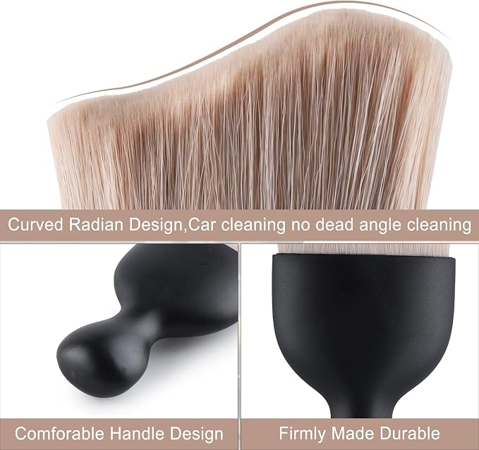 GaRhomxy Car Detailing Brushes, Car Interior Dust Sweeping Soft Brush, Soft - Image 3