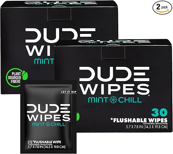 DUDE Wipes On-The-Go Mint Chill Travel Wipes by DudeWipes