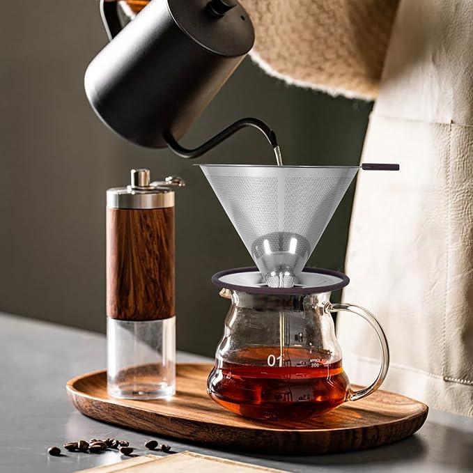 Pour Over Coffee Dripper, Paperless Pour Over Coffee filter, Stainless Steel - Image 7