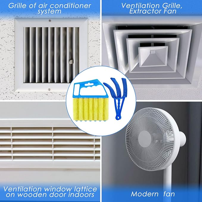4 Pcs Window Venetian Blind Cleaner Duster Tool 7 Finger Blind Rush and Shutter - Image 4