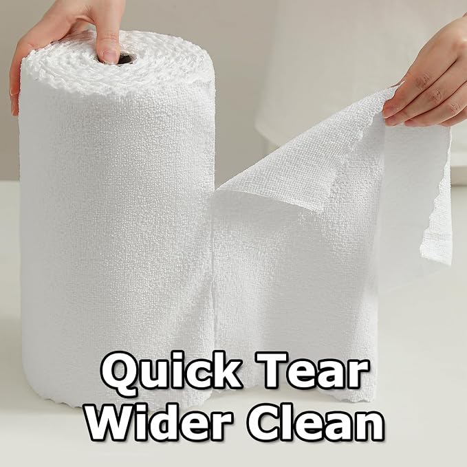 80 Pack Microfiber Cleaning Cloth Roll White Reusable Paper Towels 12"x12" Tear - Image 3