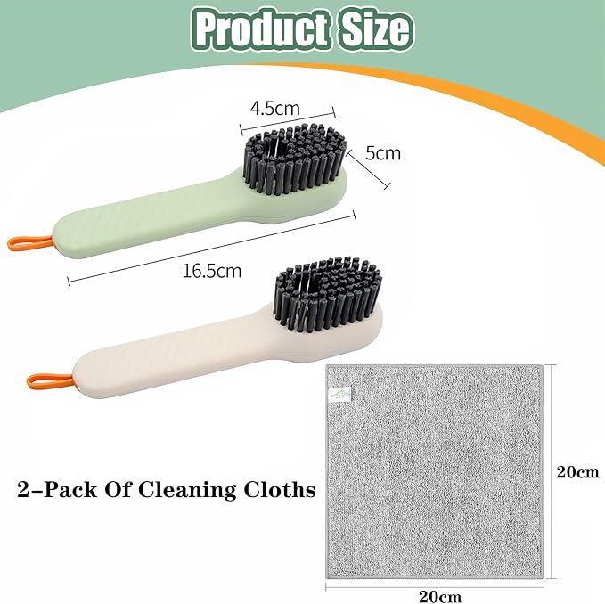 Liquid Adding Soft Fur Cleaning Brush, 2 Brushes + 2 Cleaning Cloths - Image 2
