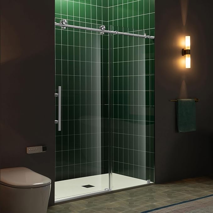 Woodbridge 57.5-60" W x 80" H Frameless Single Sliding Soft-Close Shower Door - Image 9