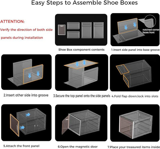 Shoe Storage Boxes Stackable, X-Large Plastic Clear Shoe Organizers - Image 2